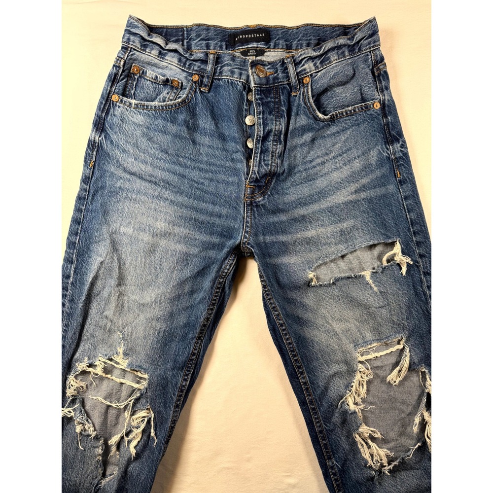 Aeropostale Women's 90s Baggy Distressed Jeans Size 10 Regular Ripped